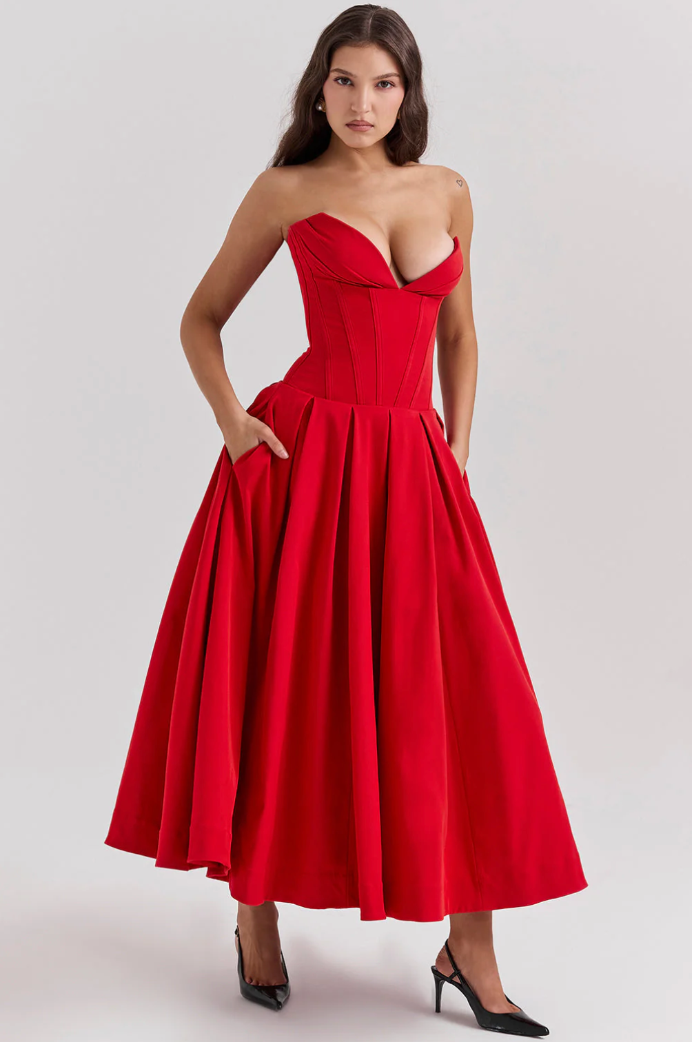 Caroline Strapless Midi Dress